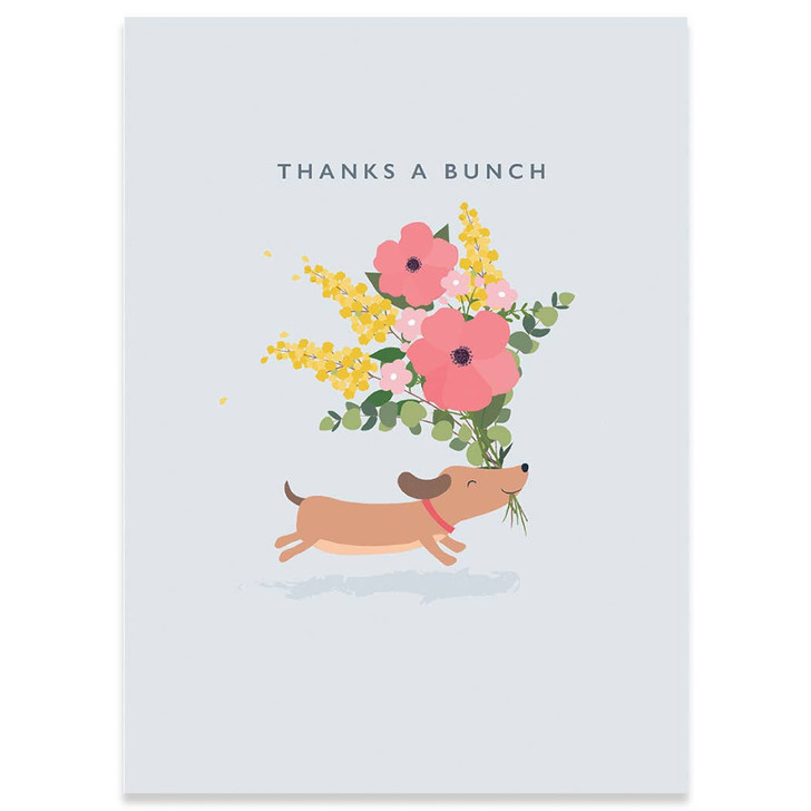 Dog With Flowers | Thank You Greeting Card | CARTE