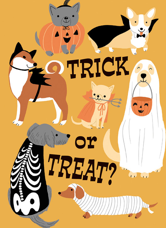 Dogs In Costume | Halloween Greeting Card | CARTE