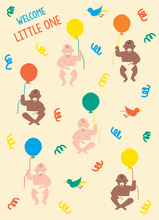 Floating Babies | New Baby Greeting Card | 1973