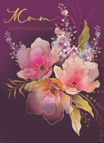 Flowers On Purple | Mother's Day Greeting Card | CARTE