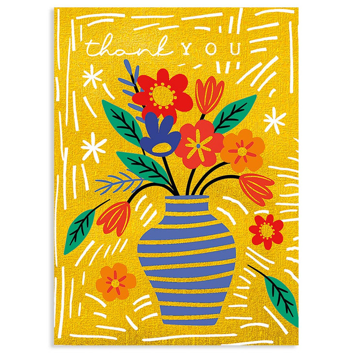 Gold Flowers | Thank You Greeting Card | J&M MARTINEZ