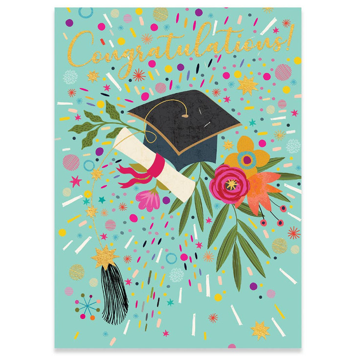 Grad Cap Burst | Graduation Greeting Card | CARTE