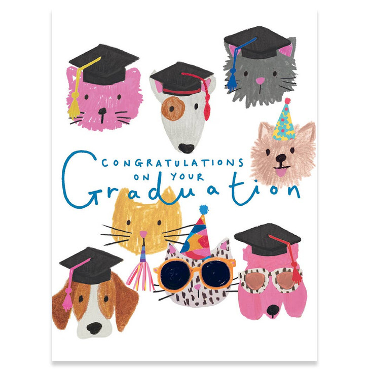 Grad Cats And Dogs | Graduation Greeting Card | CARTE