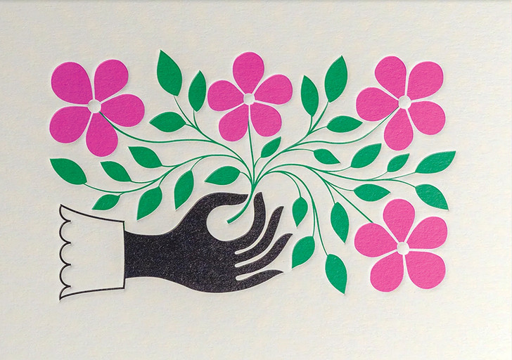 Hand And Flower | Blank Greeting Card | LAGOM