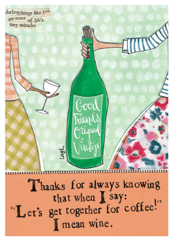 Mean Wine | Support And Encouragement Greeting Card | CURLY GIRL