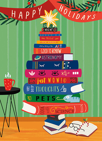 Merry Bookshelf | Holiday Greeting Card | J&M MARTINEZ