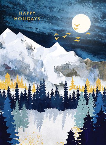 Moonlit Snow | Holiday Greeting Card | CARTE