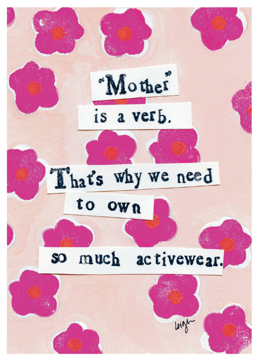 Mother Is A Verb | Support Greeting Card | CURLY GIRL