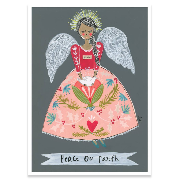 Peace On Earth | Holiday Greeting Card | CURLY GIRL (SSHOL35)