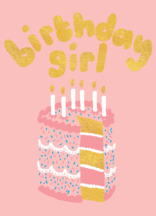 Pink Cake | Birthday Greeting Card | 1973