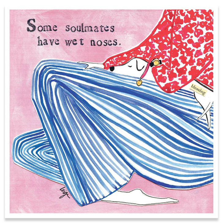 Soulmates Wet Noses | Pet Sympathy Greeting Card | CURLY GIRL