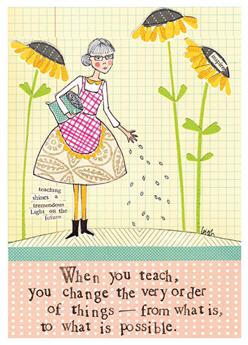 Teach | Celebrate Greeting Card | CURLY GIRL