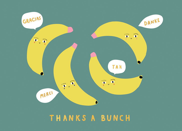 Thank You Bananas | Thank You Greeting Card | 1973