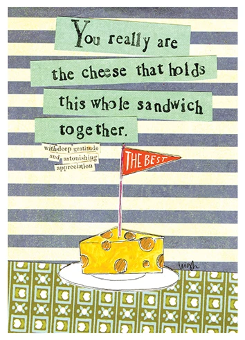 THE CHEESE PRICED AT $6.50 THANK YOU GREETING CARD 4.5 x 6.5"