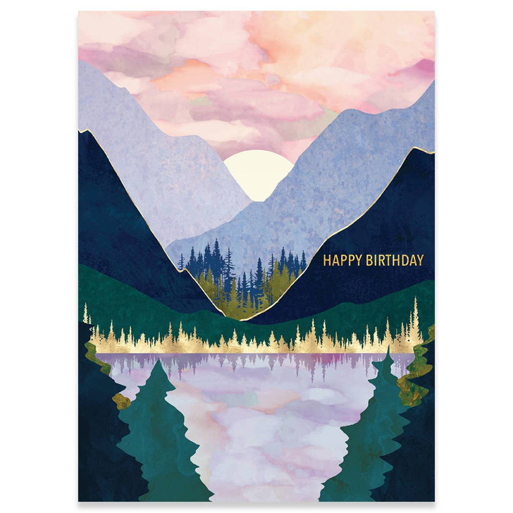 Winter Mountain Lake | Birthday Greeting Card | CARTE