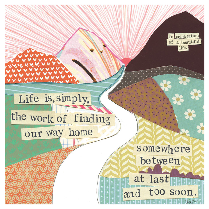 AT LAST AND TOO SOON SYMPATHY GREETING CARD 5.5 X 5.5"