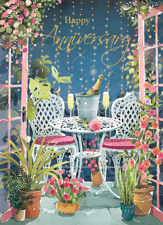 BALCONY ANNIVERSARY GREETING CARD 4.5 X 6.25"