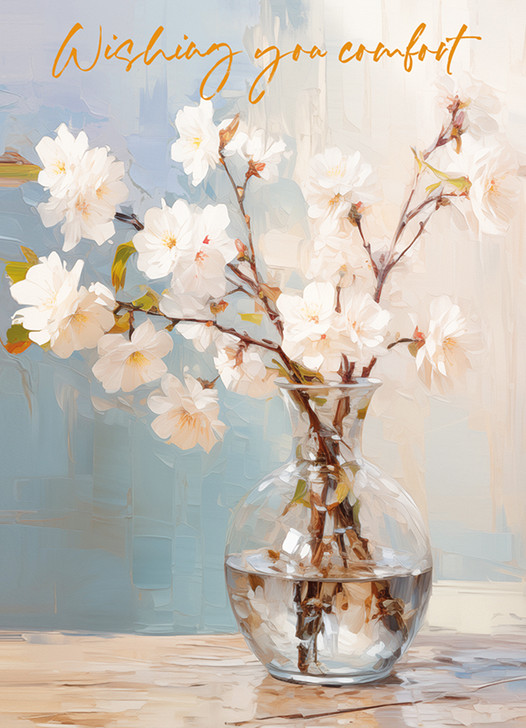 BLOSSOMS SYMPATHY GREETING CARD 4.5 X 6.25