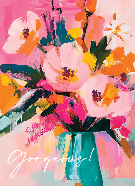 CUT FLOWERS BIRTHDAY GREETING CARD 4.5 X 6.25