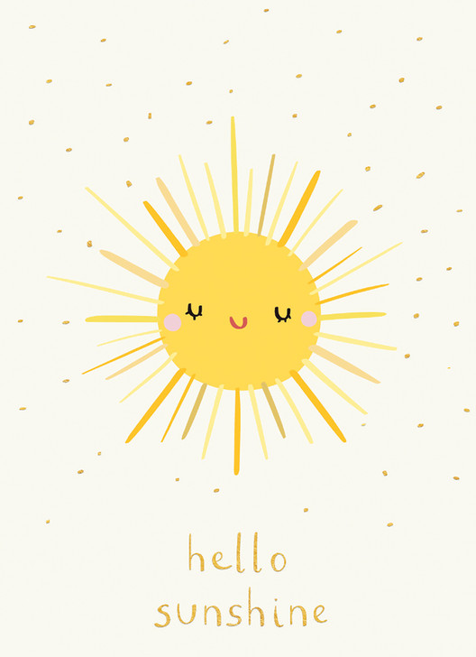 HELLO SUNSHINE NEW BABY GREETING CARD 4.5 X 6.25"