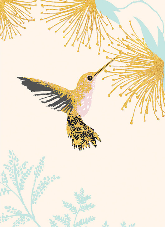 HUMMINGBIRD BLANK GREETING CARD 4.5 X 6.25