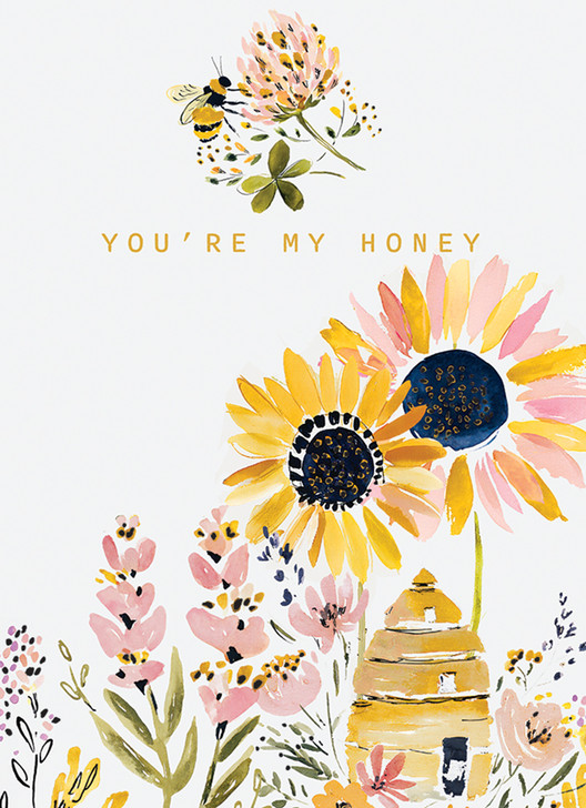 MY HONEY ANNIVERSARY GREETING CARD 4.5 X 6.25