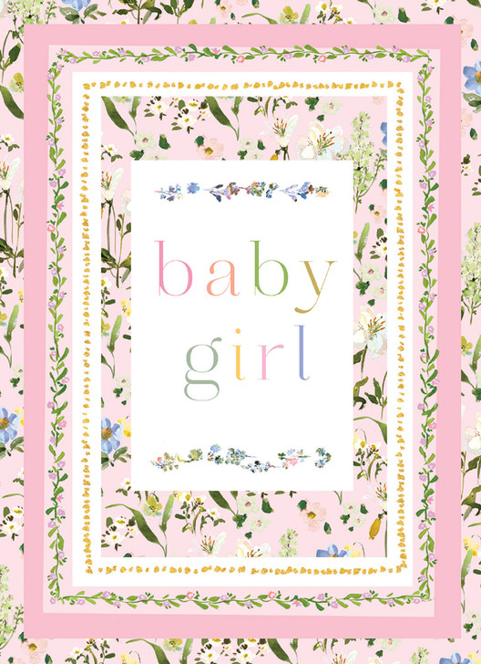 Pink Baby Girl | New Baby Card | CARTE
