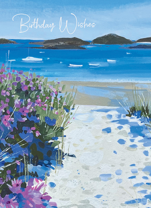 THROUGH TO GREEN PORTH BEACH BIRTHDAY GREETING CARD 4.5 X 6.25"