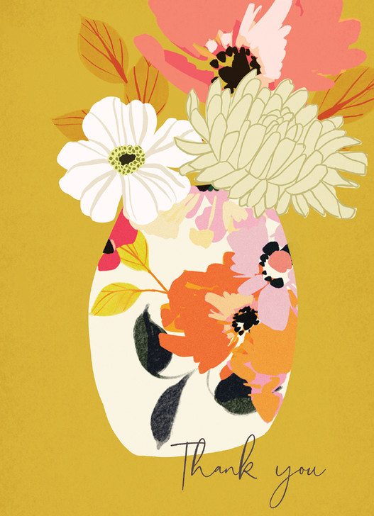 Vase On Yellow | Thank You Card | CARTE