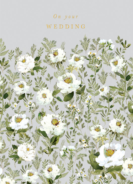 WEDDING GREY WEDDING GREETING CARD 4.5 X 6.25"