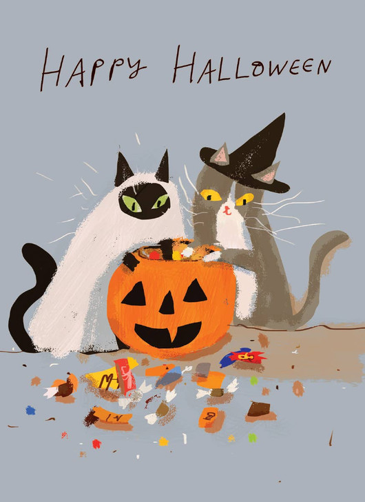 Candy Cats | Halloween Greeting Card | CARTE