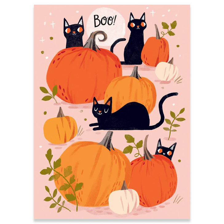 Cats & Pumpkins | Halloween Greeting Card | CARTE