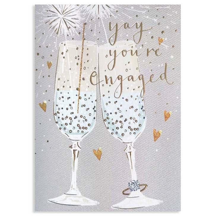 Champagne | Engagement Greeting Card | LOUISE TILLER