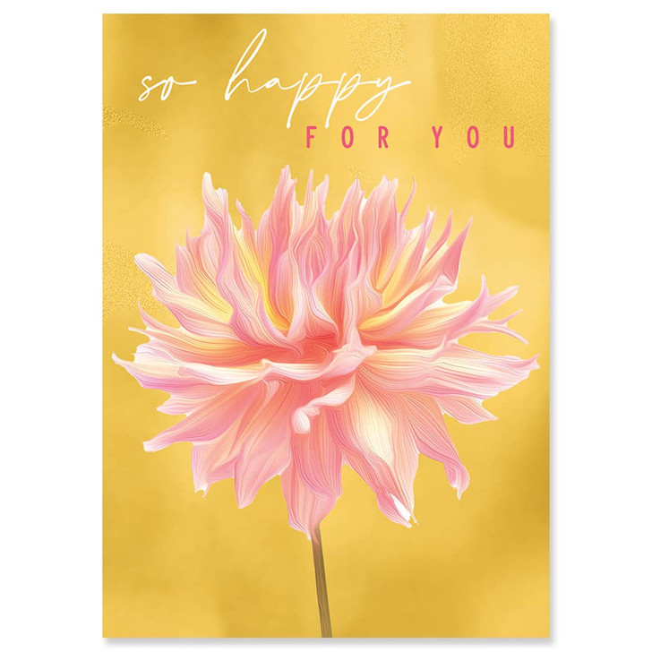 Coral Dahlia | Congratulations Greeting Card | J&M MARTINEZ