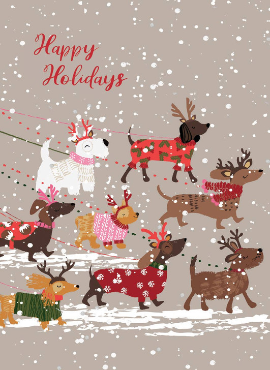 [BOXED SET] Dog Walkies | Holiday Greeting Cards | CARTE