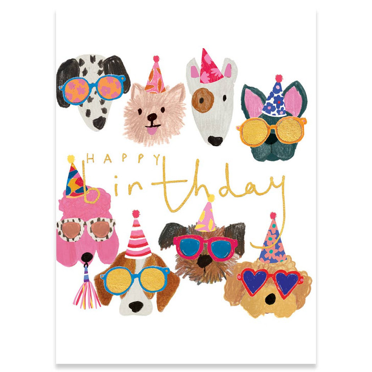Dogs In Glasses | Birthday Greeting Card | CARTE