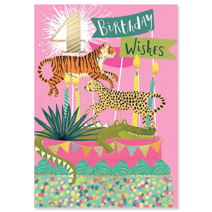 Four Cake | Birthday Greeting Card | LOUISE TILLER