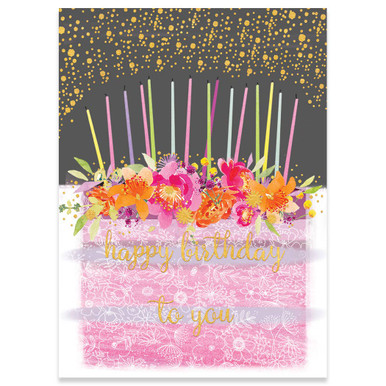 Cake With Flowers | Birthday Greeting Card | CARTE - Calypso Cards