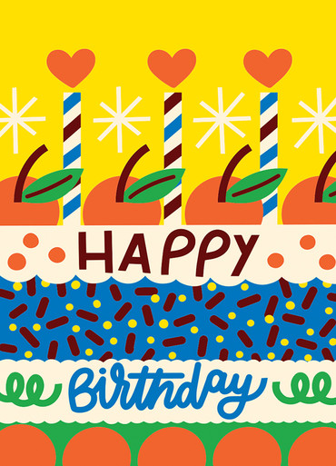 Fruit Birthday Cake | Birthday Greeting Card | 1973 - Calypso Cards