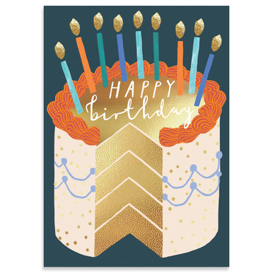 Male Birthday Cake | Birthday Greeting Card | LOUISE TILLER - Calypso Cards