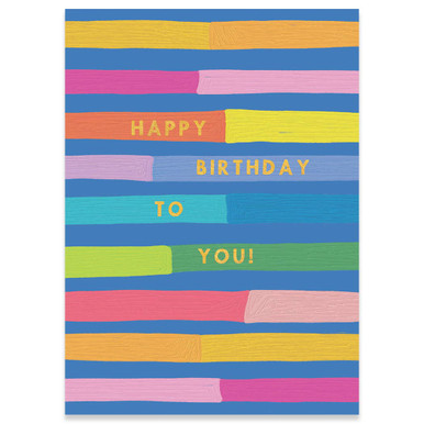 Striped Bd | Birthday Greeting Card | CARTE - Calypso Cards