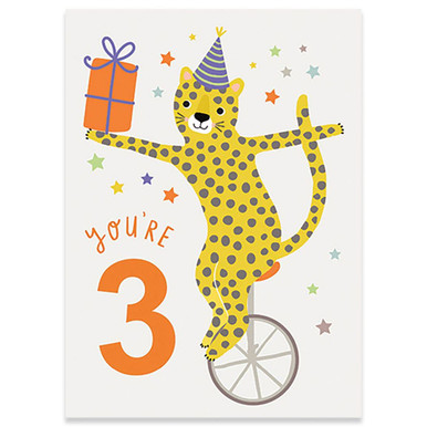 Three | Birthday Greeting Card | CARTE - Calypso Cards