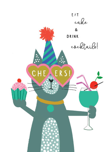 Cake & Cocktails | Birthday Greeting Card | CARTE - Calypso Cards