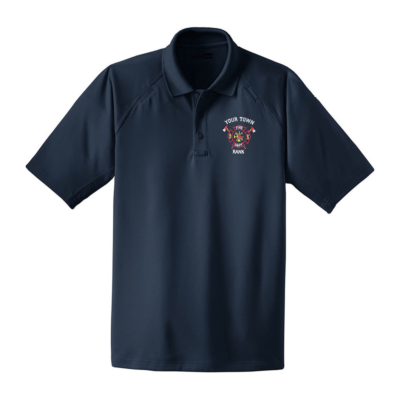 Classic 100% Cotton Short Sleeve Polo with Fire Department Embroidery ...