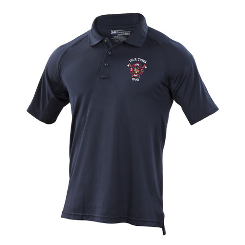 Professional Short Sleeve Polo with Fire Department Embroidery