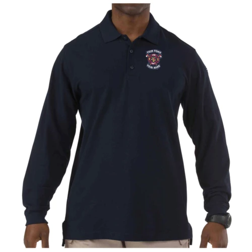 5.11 Utility Polo with fire department embroidery - Dark Navy (724)