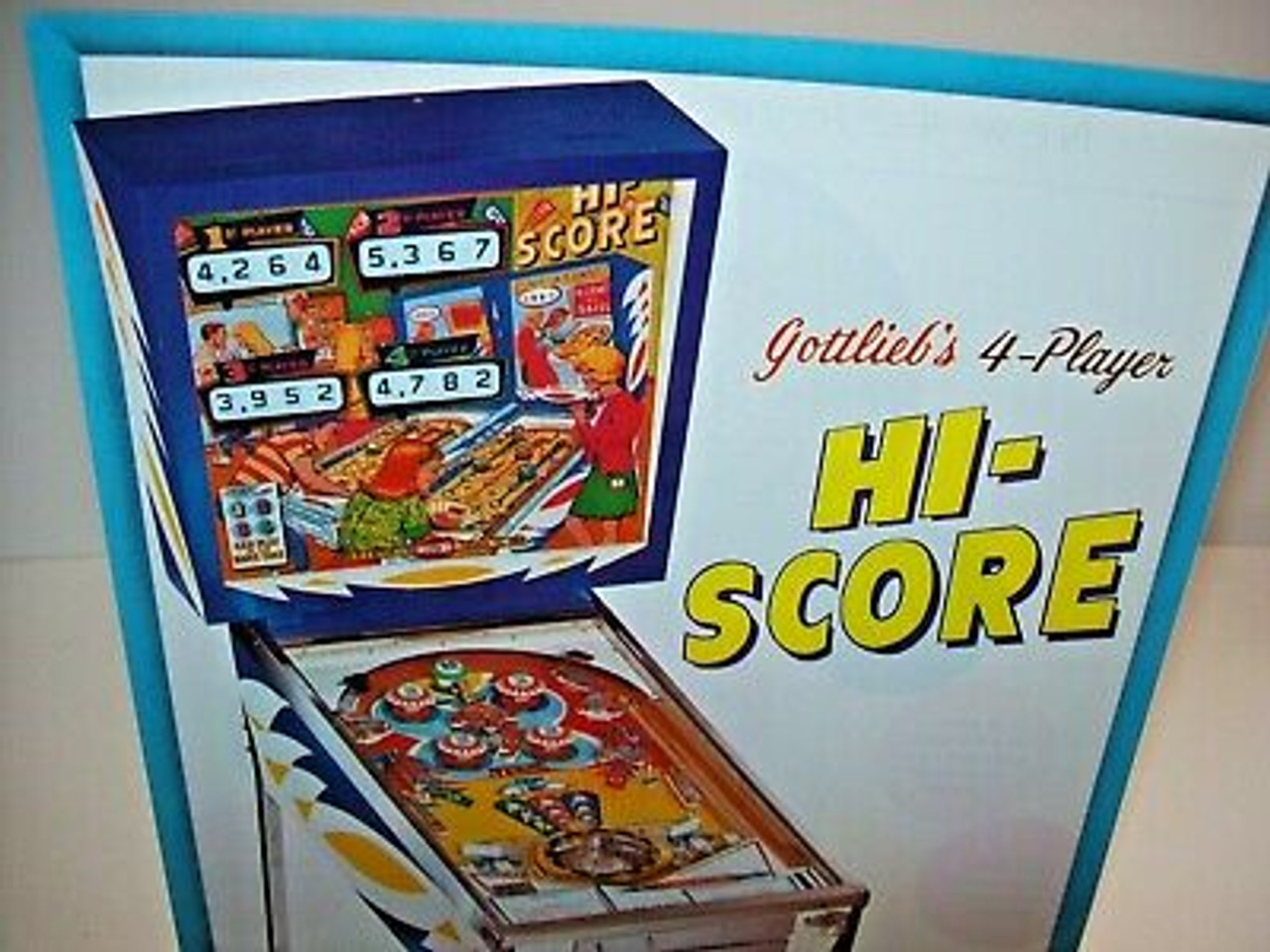 Hi Score Pinball FLYER Original Gottlieb 1967 NOS Flipper Game Artwork ...