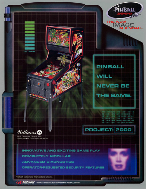 Bally Pinball 2000 Original NOS FLYER Revenge From Mars System Art Print Promo