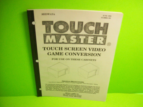 Midway TOUCH MASTER 1999 Original Video Arcade Game Service Repair MANUAL