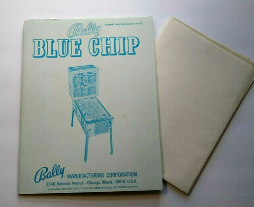 Blue Chip Pinball MANUAL + Schematic Bally 1975 Original Bingo Game Machine